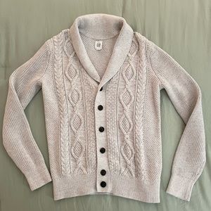 GAP ~ Cable Knit Cardigan Light Cream/Gray Size XS